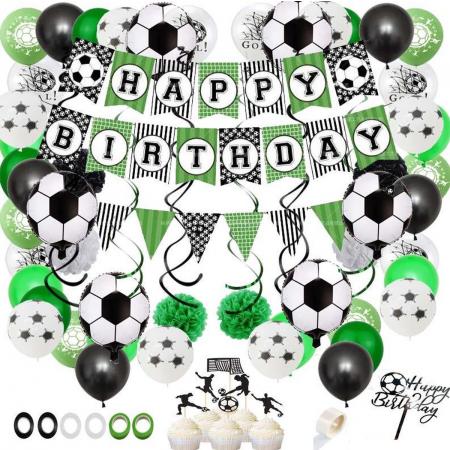 Joya® Voetbal Verjaardag Feestset | Decoratie Versiering | Jongens & Meisjes Kinderfeestje Verjaardag | Kinderverjaardag